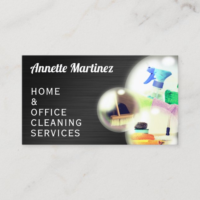 Cleaning bubbles professional  business card (Front)