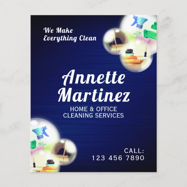 Cleaning bubbles professional flyer (Front)