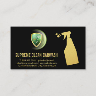 Cleaning Bucket and Broom Spray Bottle Business Card