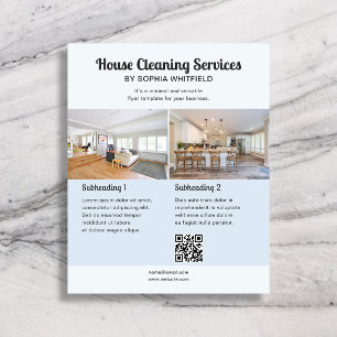 Cleaning Business Retro Script Photo Blue Flyer