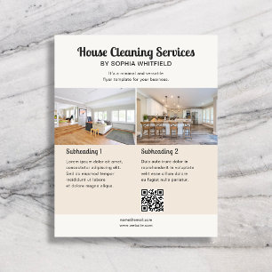 Cleaning Business Retro Script Photo Ivory Flyer