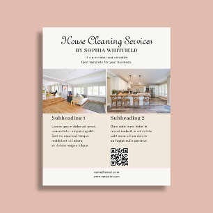 Cleaning Business Vintage Script Photo Ivory Flyer
