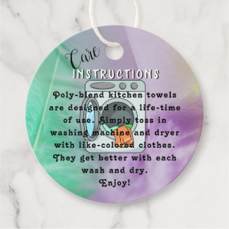 Cleaning Care Washing Instructions Favor Tags