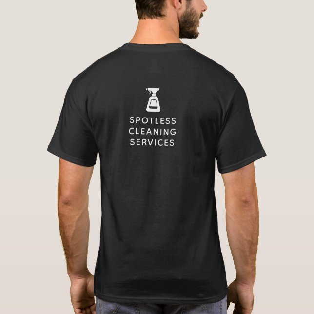 Cleaning Company Spray Bottle Black T-Shirt (Back)