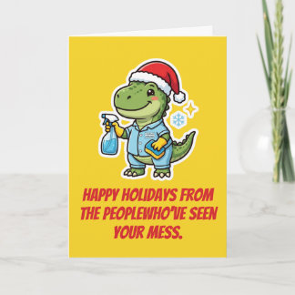 Cleaning Crew Funny Holiday Client Humour Card