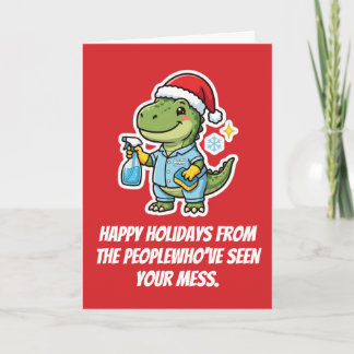 Cleaning Crew Funny Holiday Client Humour Card