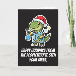 Cleaning Crew Funny Holiday Client Humour Card