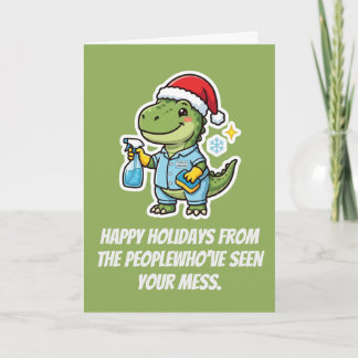 Cleaning Crew Funny Holiday Client Humour Card