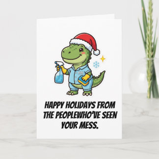 Cleaning Crew Funny Holiday Client Humour Card