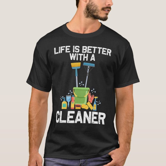 Cleaning Designs For Men Women Housekeeping Cleane T-Shirt (Front)