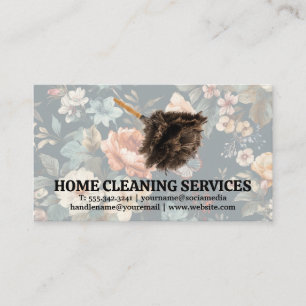 Cleaning Duster   Elegant Floral Pattern Business Card
