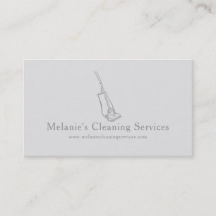 Cleaning gray vintage vacuum business card