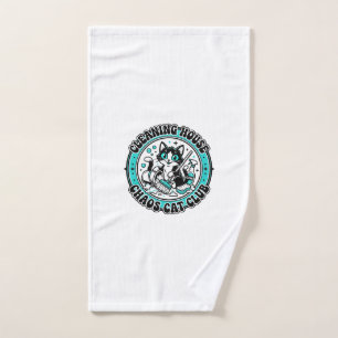 Cleaning House Chaos Cat Pet Lover Shirt Art - Cle Hand Towel