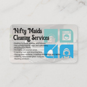 Cleaning Icons   House Keeper Services Business Card