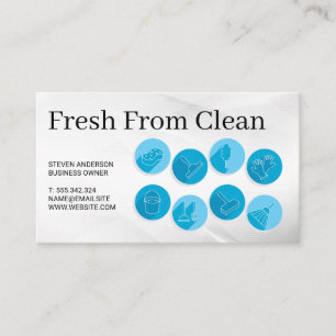 Cleaning Icons   Maid Janitorial Services Business Card