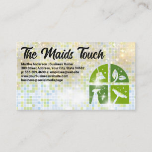Cleaning Icons   Tiles and Sparkles Business Card