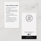 Cleaning Instructions Product Care Hang Tag