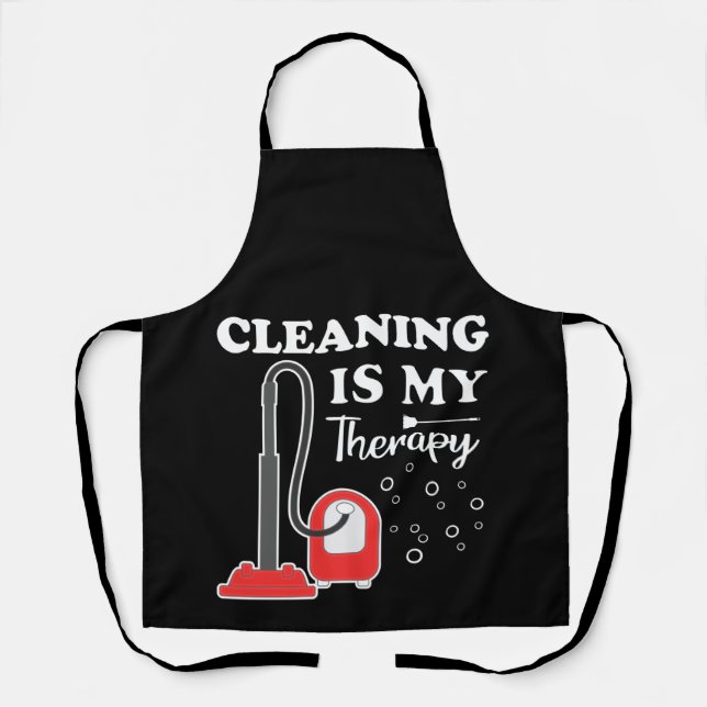 Cleaning Is Therapy Housekeeper Housekeeping Clean Apron (Front)