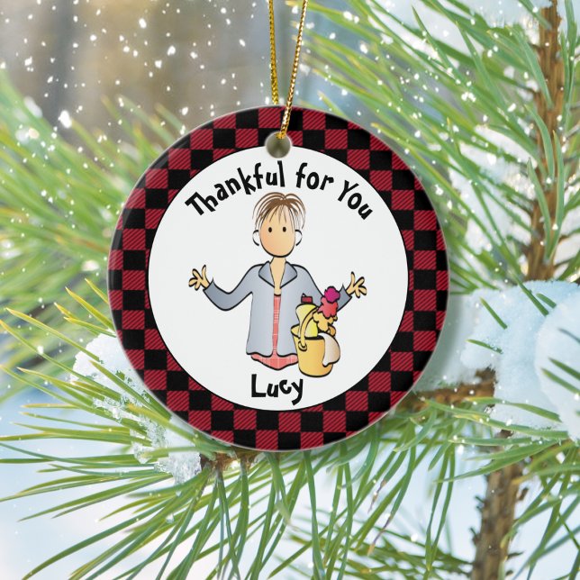 Cleaning Lady Holiday Thank You Gift  Ceramic Tree Decoration (Creator Uploaded)