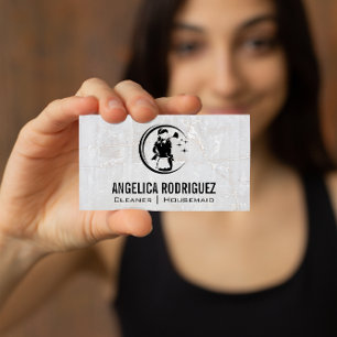 Cleaning Lady Logo Texture Rock Business Card