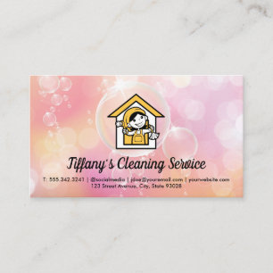 Cleaning Lady   Soap Bubbles Business Card