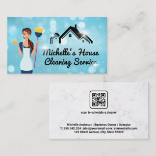 Cleaning Lady   Sparkly Home   QR Code Appt Business Card