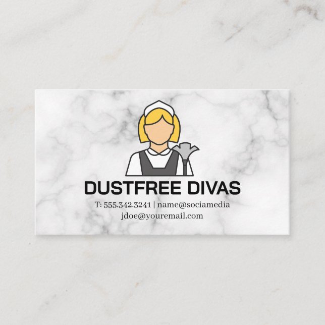 Cleaning Maid Classic Style | Marble Business Card (Front)