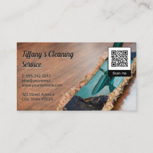 Cleaning Mop qr code Business Card