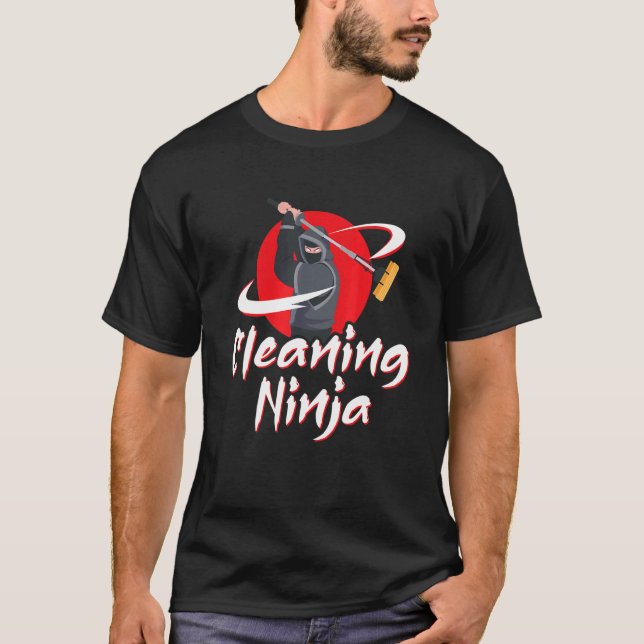 Cleaning Ninja  Janitor Custodian Houseworker Hous T-Shirt (Front)
