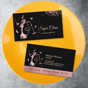 Cleaning Office services Maid Housekeeping Rose Business Card