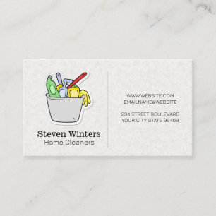 Cleaning Products in Bucket Business Card