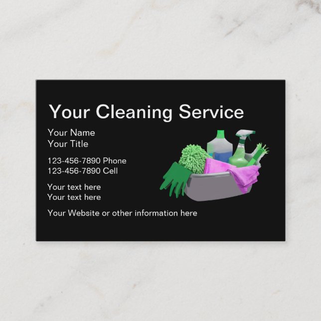 Cleaning Professional Modern Business Card (Front)