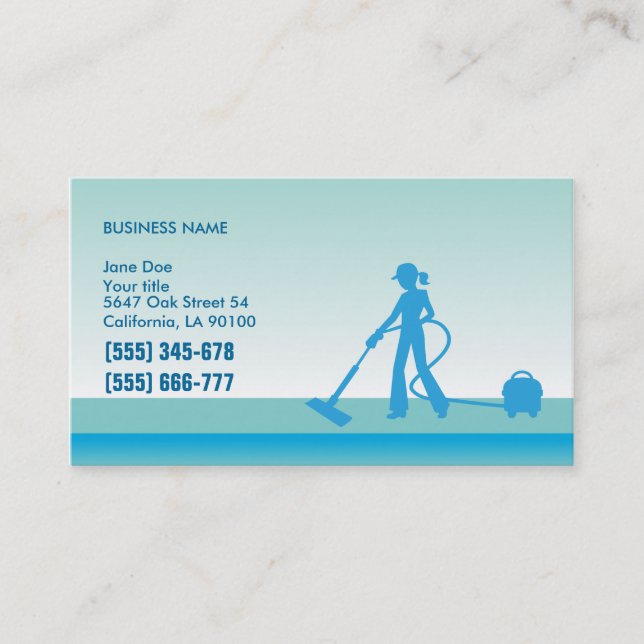 Cleaning Professionals Business Card Template (Front)