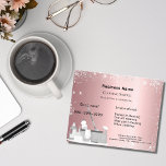 Cleaning service blush pink silver glitter dust QR Flyer<br><div class="desc">An elegant and glamourous cleaning service business flyer on a blush pink background decorated with faux silver glitter dust on front and cleaning equipment.  Personalise and add Your name,  text contact info.  Add your own QR code to your website address on the back:</div>
