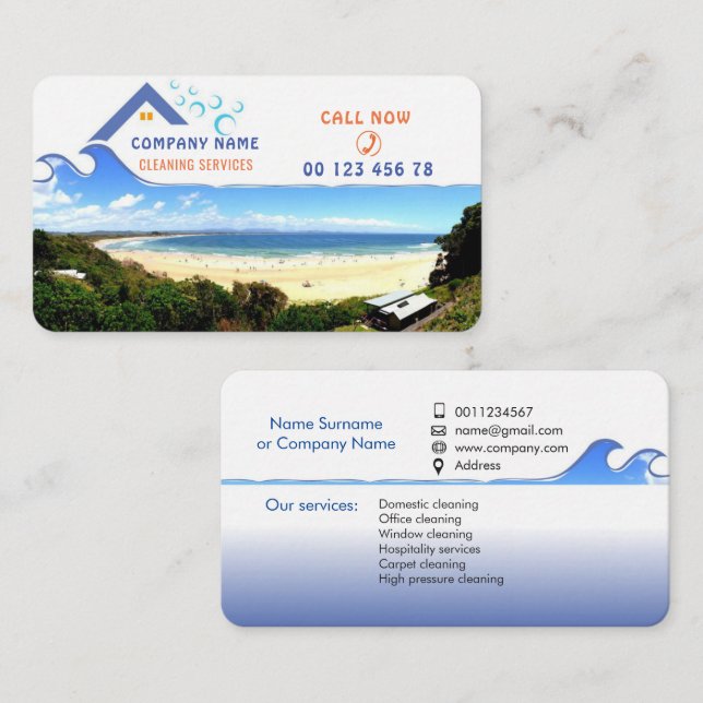 Cleaning service business card (Front/Back)