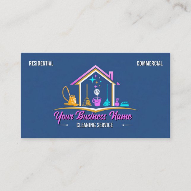Cleaning Service Business Card (Front)