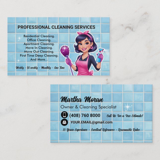 Cleaning Service Business Card (Front/Back)