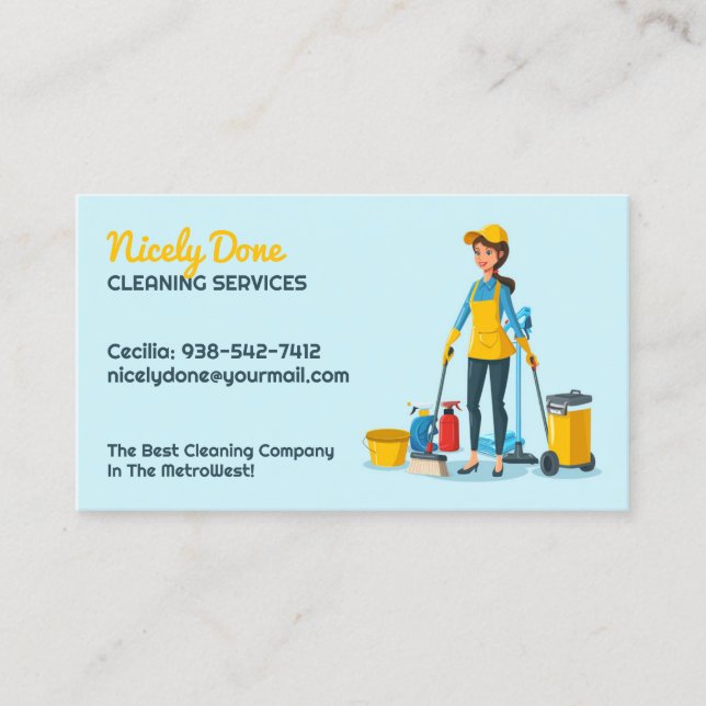 Cleaning Service Business Card (Front)