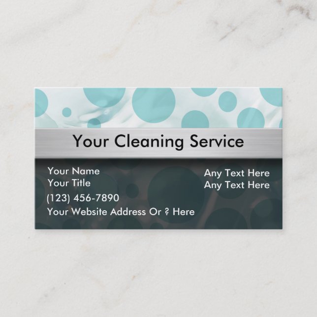 Cleaning Service Business Cards (Front)