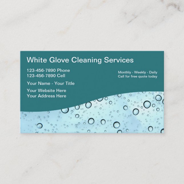 Cleaning Service Business Cards (Front)