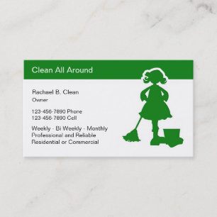 Cleaning Service Business Cards Modern