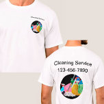 Cleaning Service Business Logo Work Shirts<br><div class="desc">Cleaning service front and back logo work shirts with ability to edit the logo and text to make this your own. An online template you can customise for your field staff to wear on the job. Available in bulk and one off printing for new hires. Extend your brand and give...</div>