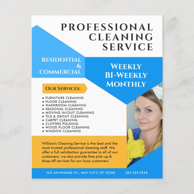 Cleaning Service Business Modern Custom Flyer (Front)