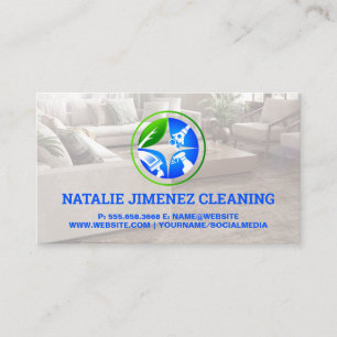 Cleaning Service Clean Home Modern Living Room Business Card