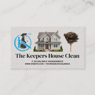Cleaning Service Duster and Spray Squeegee Business Card