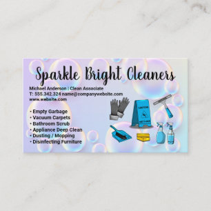 Cleaning Service Equipment   Soap Bubbles Business Card