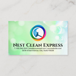 Cleaning Service Express Soap Bubble Business Card