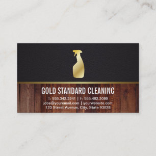Cleaning Service (Gold) Business Card