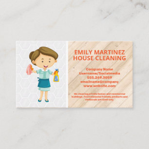 Cleaning Service House Cleaning Wood Floors Business Card