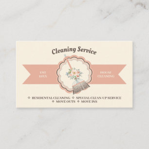Cleaning service housekeeper maid janitorial business card